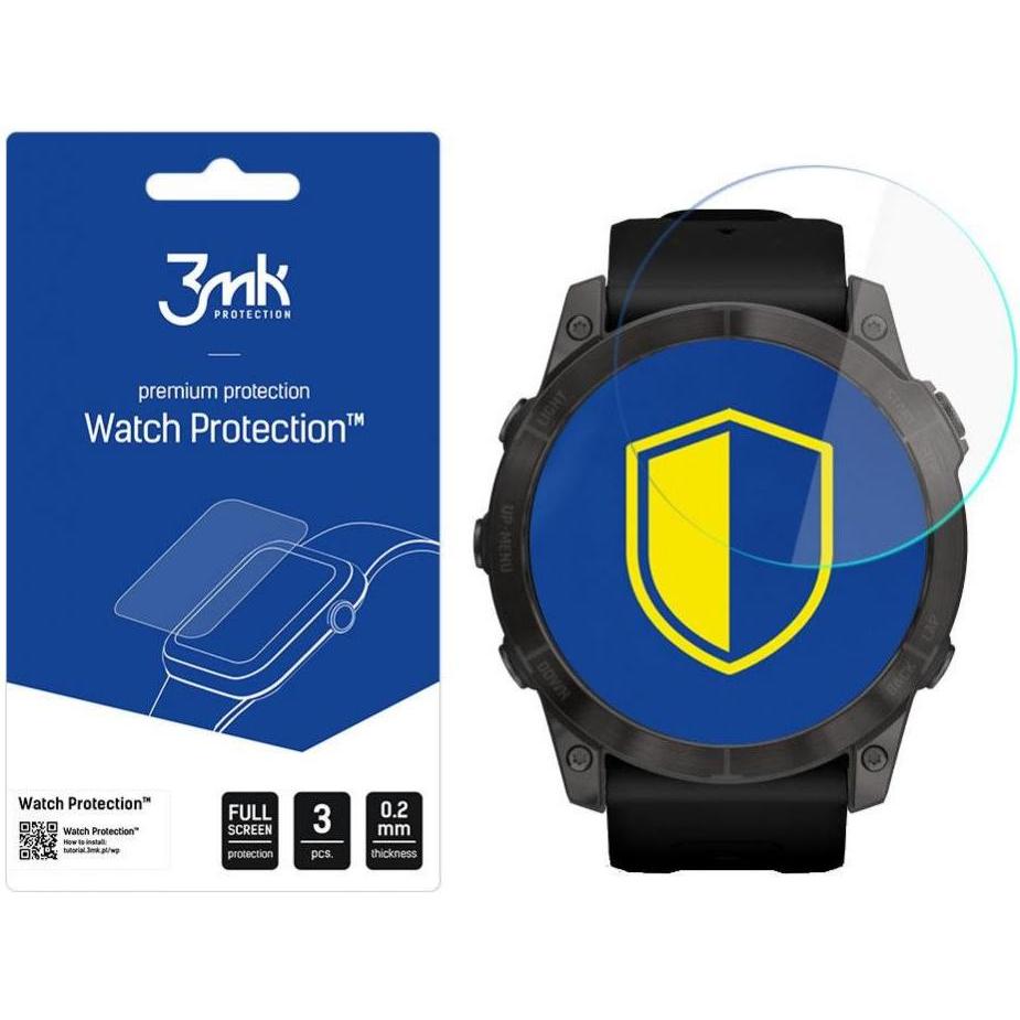 3MK hybrid glass Watch Protection FG for Garmin Fenix 7, Smartwatch Zubehör, Grün