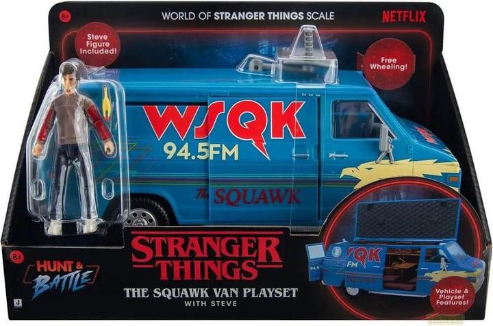 Produktbild Jazwares Stranger Things World Of Figure & Vehicle Fahrzeug mit Actionfigur The Squawk van Playset with Steve