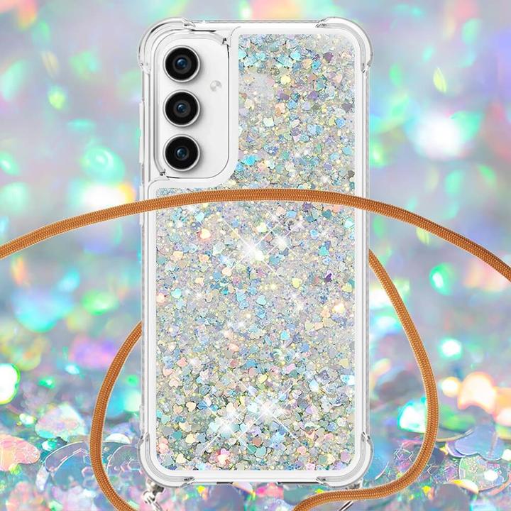 Immagine prodotto Cover-Discount Galaxy S23 FE - Cover glitterata con cordino rosa (Samsung Galaxy S23 FE)