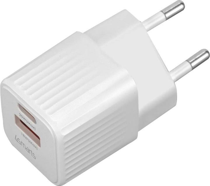 Image du produit 4smarts Chargeur secteur VoltPlug Duos Mini PD 20W et câble USB-C 1,5m blanc (20 W, 2 ports)