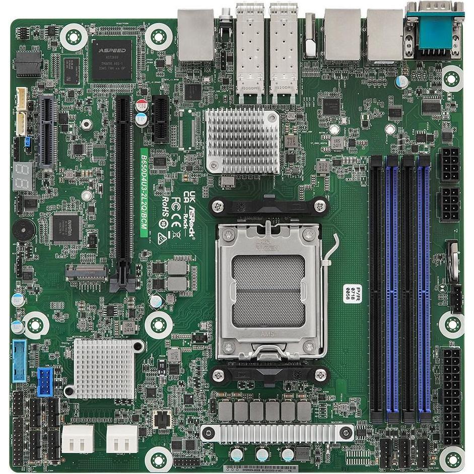 AsRock Scheda madre B650D4U3-2L2Q/BCM micro-ATX Socket AM5 Singola (AM5), Scheda madre