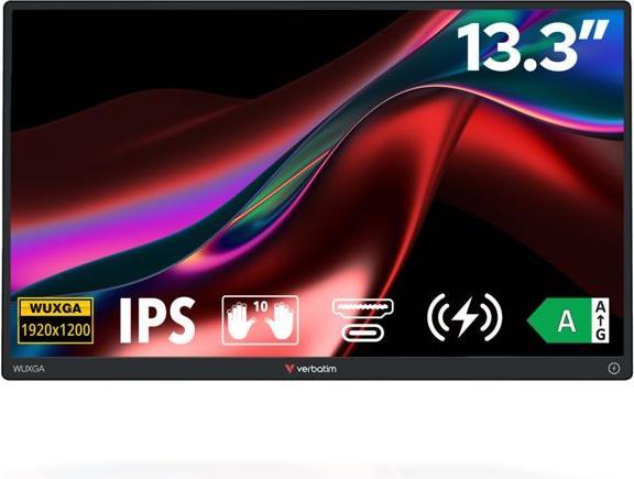Immagine prodotto Verbatim Monitor portatile WUXGA touch da 13,3" ALU con power bank da 5000mAh (1920 x 1200 pixel, 13.30")