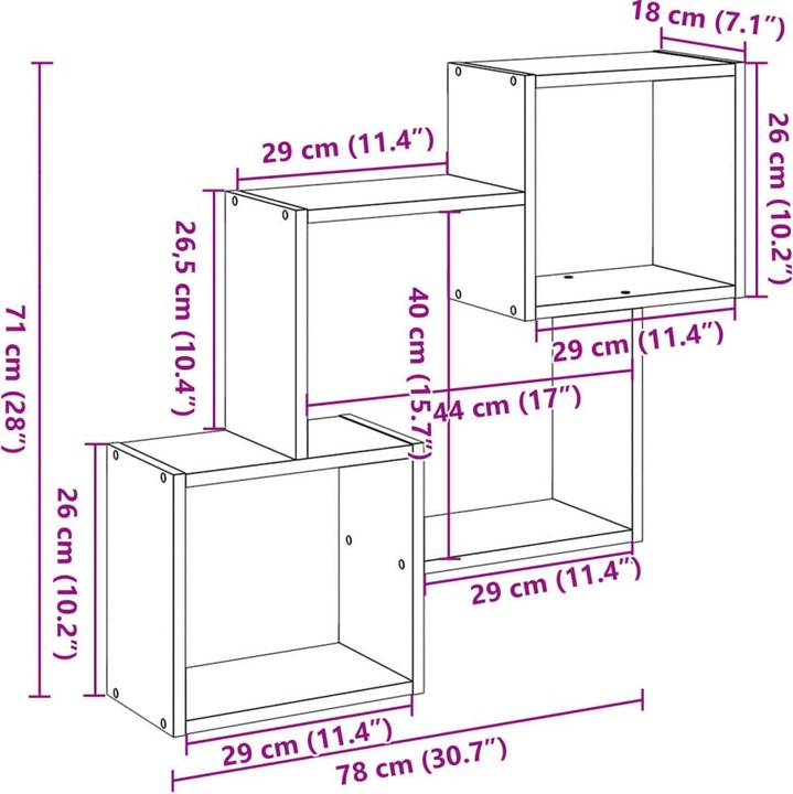Immagine prodotto VidaXL Armadio a muro (78 x 18 x 71 cm)