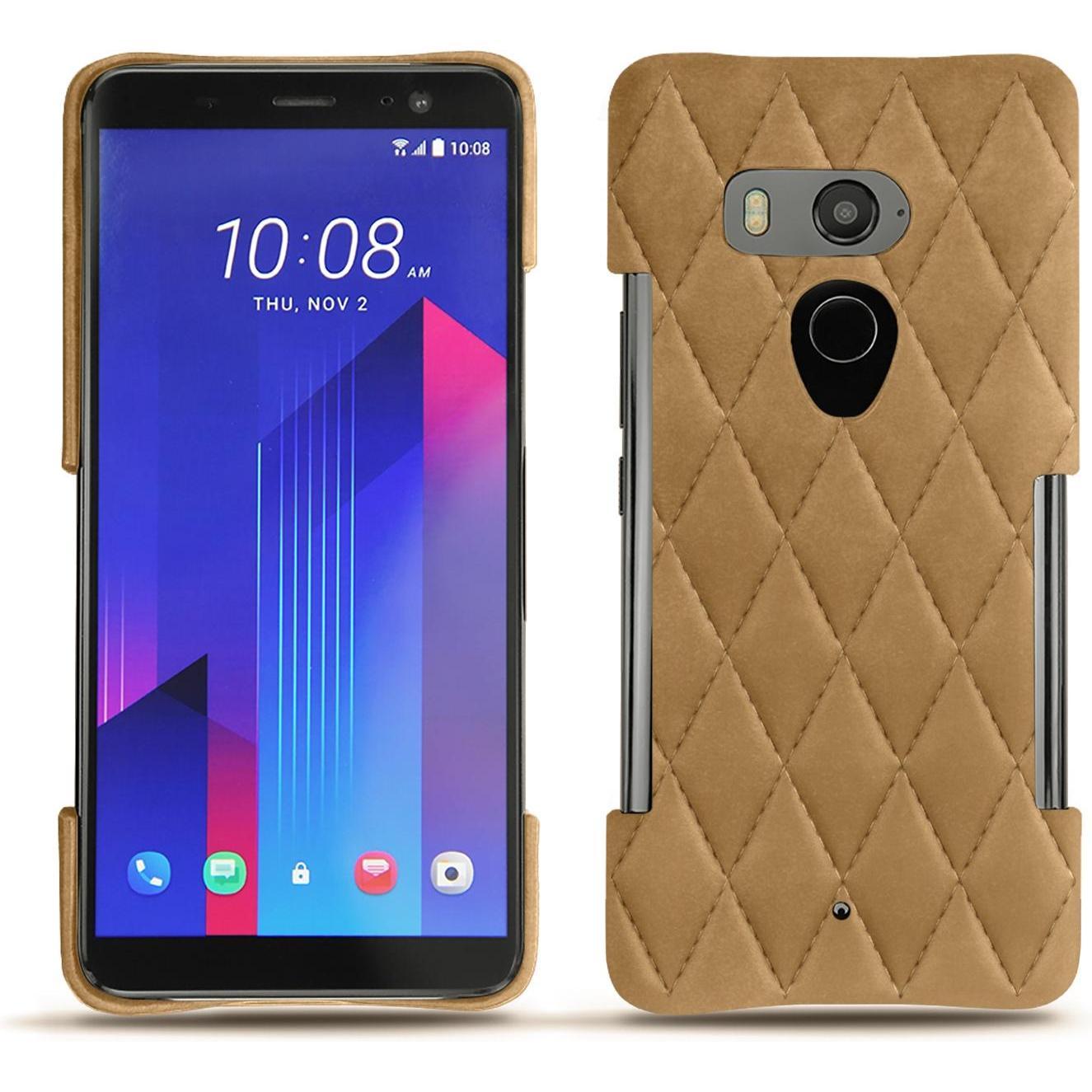 Noreve Lederschutzhülle (HTC U11+), Smartphone Hülle, Braun