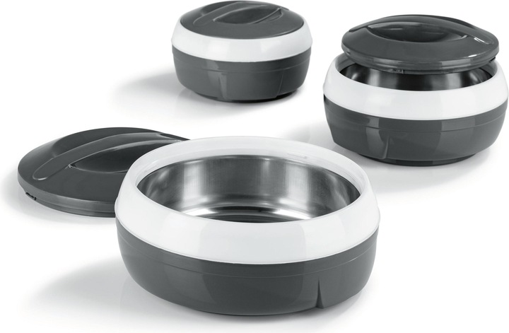 Actual product image Gourmetmaxx Thermo-Schüssel Set 3 Tlg. Grau/Weiss (21.50 cm, 1 x)
