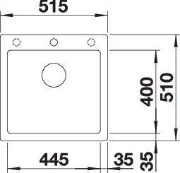 Actual product image Blanco Pleon 5 (Top-mounted sink, 51.50 cm, 51 cm)