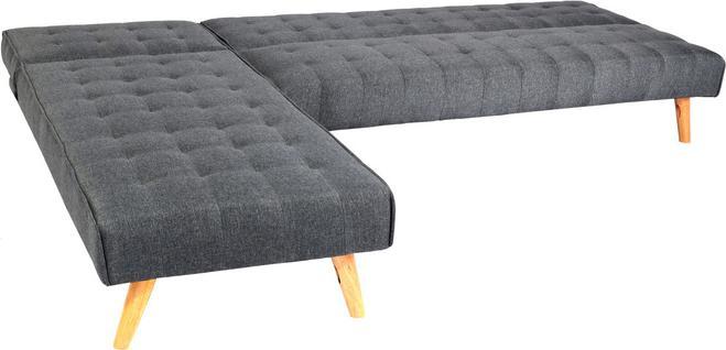 Actual product image Swisshandel24 Corner sofa HWC-K38, sofa folding, reclining surface left/right, fabric/textile solid wood (Corner sofa)
