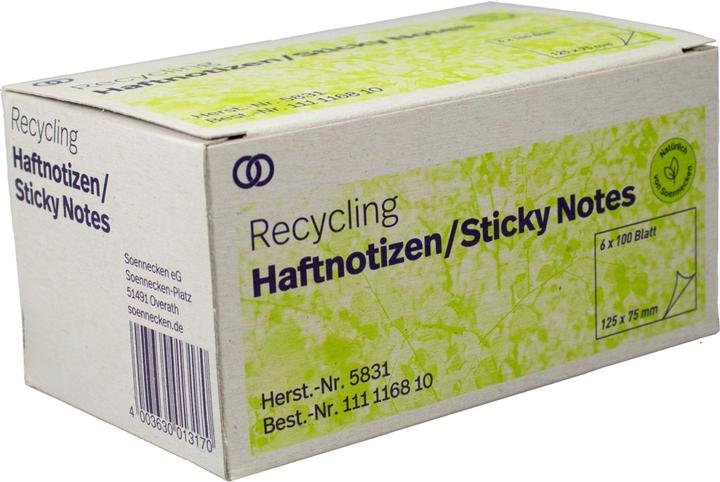 Image du produit Soennecken Papillons adhésifs recyclés Dimensions : 125 x 75 mm (l x h) Couleur : jaune (75 x 125 mm)