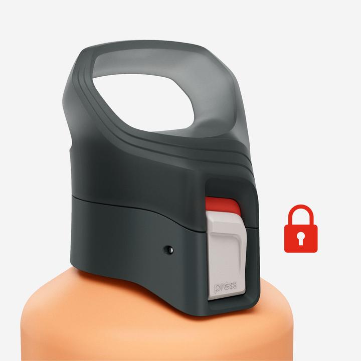 Actual product image Quechua Trinkflasche Aluminium Schnellverschluss Wandern - 500 1 l orange (1 l)