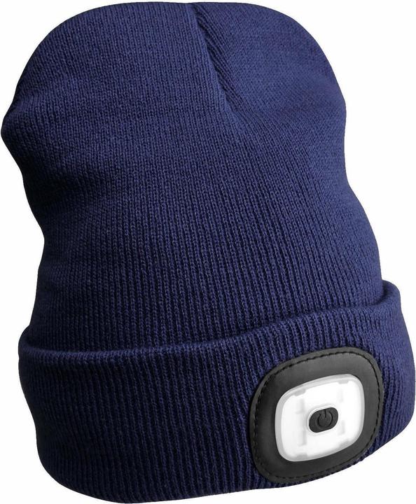 Sixtol Cap mit Stirnlampe 180lm, wiederaufladbar, USB, Universalgrösse, Baumwolle/PE, blau (180 lm)