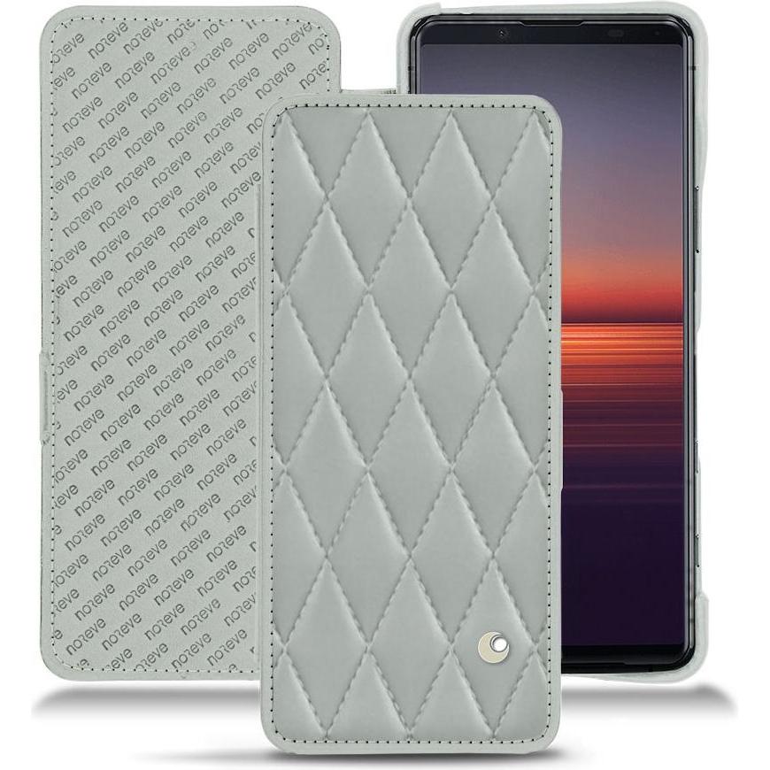Noreve Lederschutzhülle horizontal (Sony Xperia 5 II), Smartphone Hülle, Grau