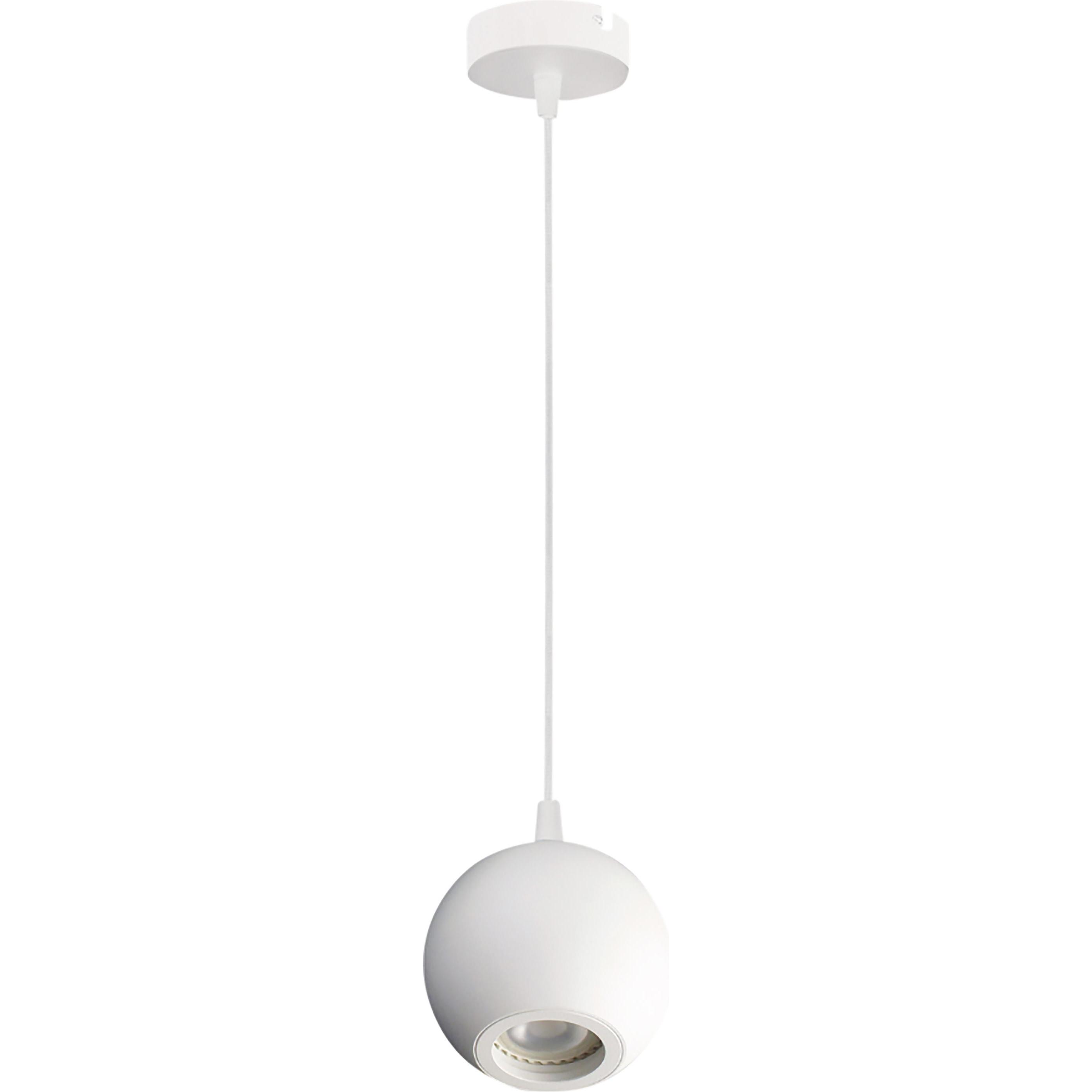 Enovalite, Pendelleuchte, LED-Pendellampe GLOBE, GU10-Fassung, IP20, Ø10cm, 1flammig, weiss (GU10)