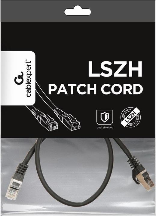 Produktbild Gembird PP6A-LSZHCU-BK-0.5M Netzwerkkabel Schwarz 0,5 m Cat6a (SFTP, CAT6a, 0.50 m)