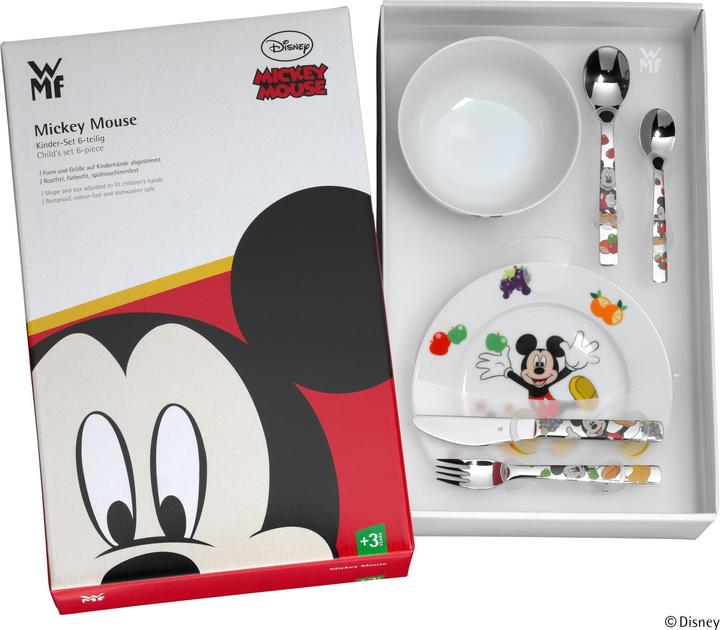 Produktbild WMF Kindergeschirr Kinderbesteck 6tlg Mickey Mouse Edelstahl poliert spülmaschinengeeignet