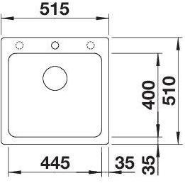 Actual product image Blanco Naxa 5 (Top-mounted sink, 51.50 cm, 51 cm)