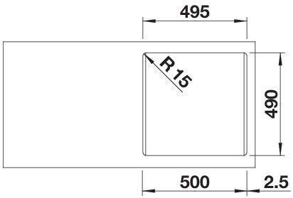Actual product image Blanco Naxa 5 (Top-mounted sink, 51.50 cm, 51 cm)