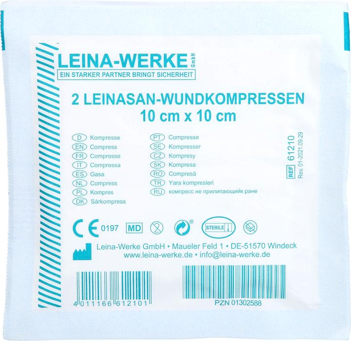 Produktbild Leina Wundkompressen steril 10 cm x 10 cm / 2 Stk. / einzeln
