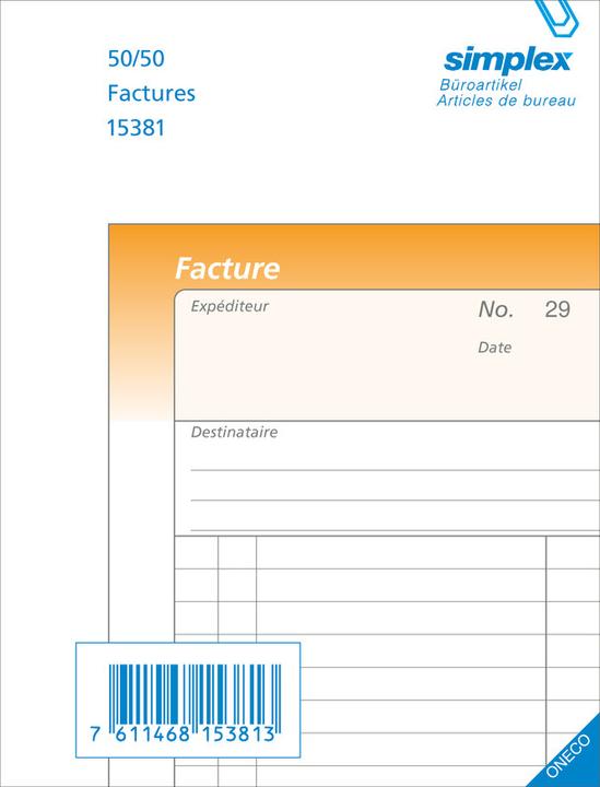 Image du produit Simplex Factures françaises (100x)