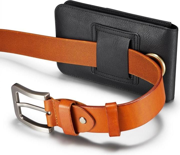Produktbild Calitron Gürteltasche Lederetui Schwarz mit Gürtel Clip 6,5 inch (Apple iPhone X)