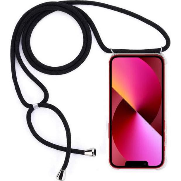 MU Style Hülle zum Umhängen, Handykette, Schwarz, Transparent