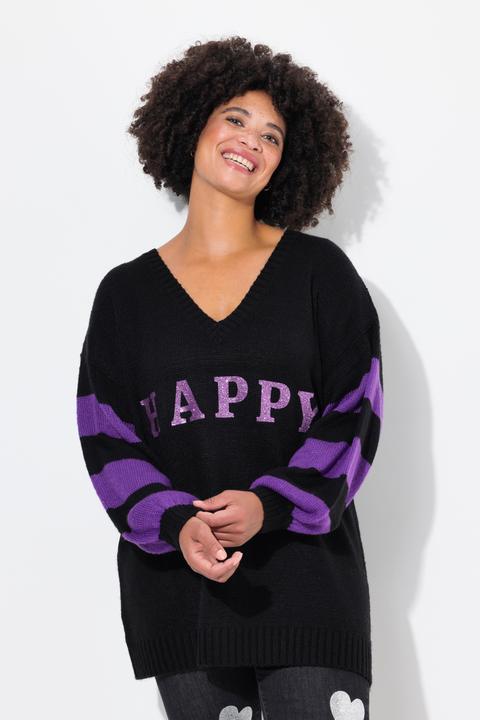 Produktbild Angel of Style Pullover, oversized, HAPPY, Ringel-Ärmel (50, 52)