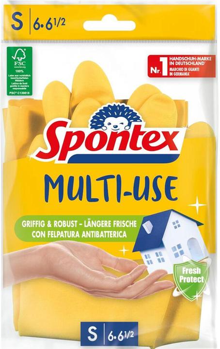 Spontex Gloves Casalinghi Milleusi Extra, 100% Latex With Cotton Lining, 1 (6, 6.5)