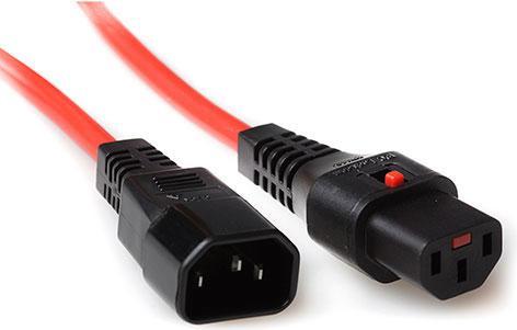 Immagine prodotto Iec Lock Cavo di collegamento 230V C13 bloccabile - C14 rosso 2,00 m (2 m)