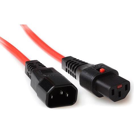Thumbnail - Iec Lock 230V connection cable C13 lockable - C14 red 2.00 m (3 m), Stromkabel