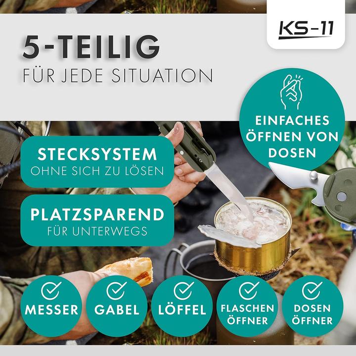Actual product image KS-11 Campingbesteck-Set (6-teilig)