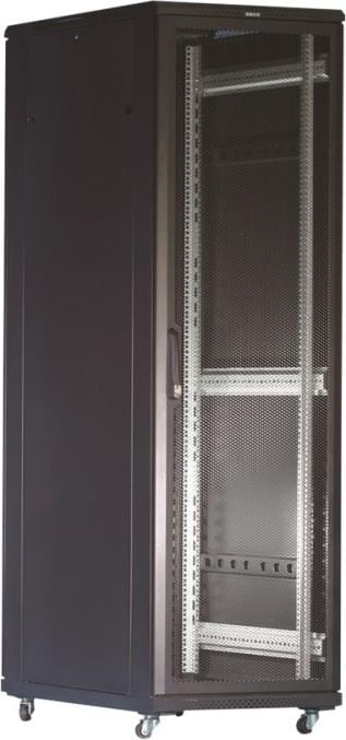 Produktbild Toten System G, 19" Schrank, 18HE, 600x1000, perforierte Fronttür, 800kg, schwarz 19-G6018PP (10.86 HE, 19 Zoll Rack)