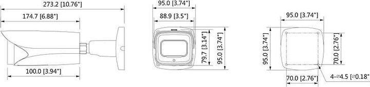 Produktbild Dahua 8MP Bullet AI kamera IR 60m Motoriseret 2.7-12mm, 1/1.8" sensor, IPC-HFW5842E-ZE-2712-S3 (3840 x 2160 Pixels)