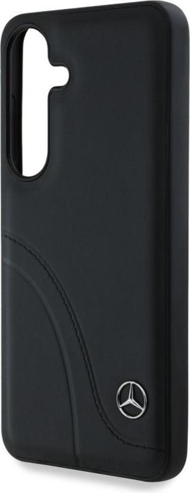 Produktbild Mercedes Leather Curved Stitches Case for Samsung Galaxy S25 - Black (Samsung Galaxy S25)