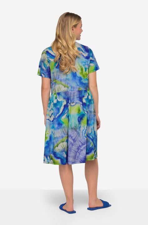 Produktbild Laurasøn Jerseykleid, Batik-Blüten, V-Ausschnitt, Halbarm (XL)