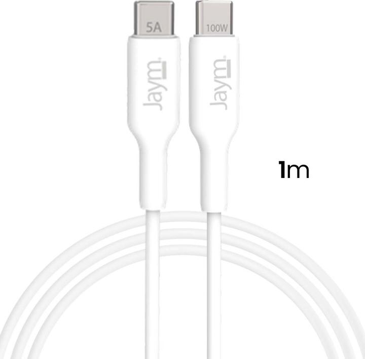 Produktbild Jaym CABLE CHARGE & SYNCHRO USB-C VERS USB-C PD 3.0 (100W) - LONGUEUR 1M - BLANC - ® (1 m, USB 3.2 Gen 2x2, 100 W)