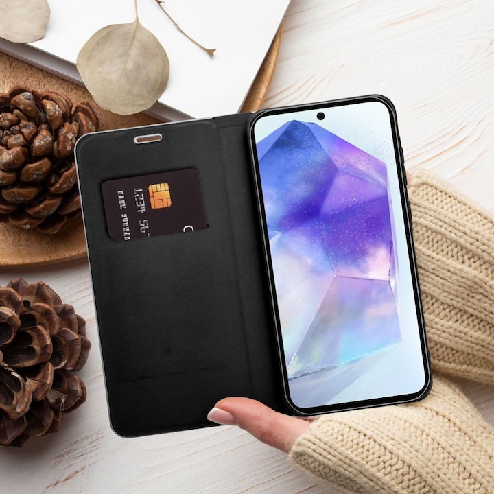 Produktbild Partner Telecom Book case OEM LUNA Book Carbon for HUAWEI Y6 2019 black (Huawei Y6 (2019))