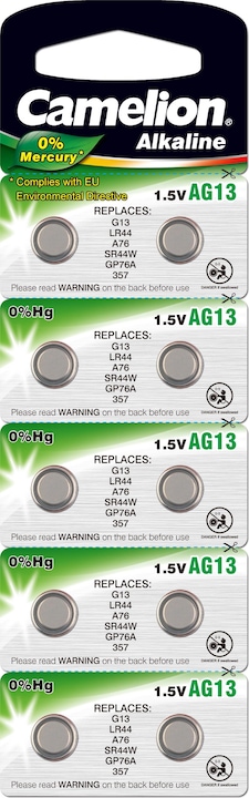 Camelion Alkali AG13 (10 pz., LR44, 138 mAh)