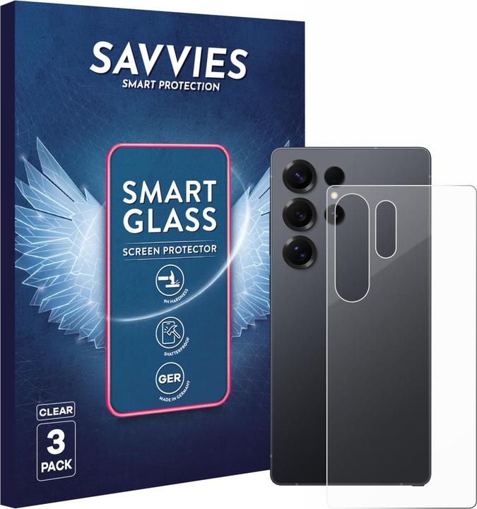 Immagine prodotto Savvies Panzer Schutzglas für Samsung Galaxy S25 Ultra (Rückseite) Schutzfolie Displayschutz Display S (3 pz., Samsung Galaxy S25 Ultra)