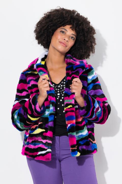 Actual product image Angel of Style Plush jacket with open front and colorful pattern (50)