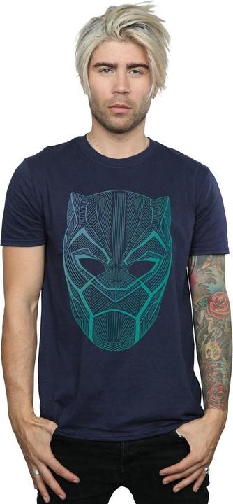 Actual product image Mens Black Panther Tribal Mask T-Shirt (S)
