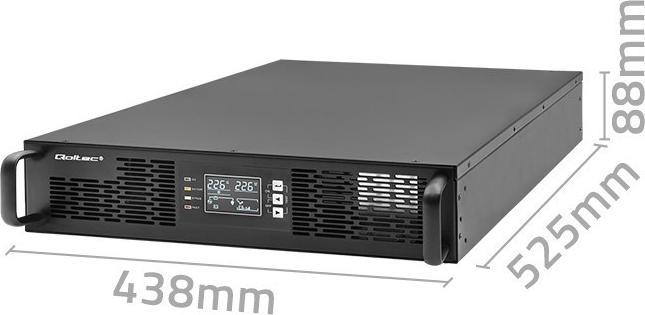 Immagine prodotto Qoltec ZASILACZ AWARYJNY UPS DO RACK | 2.4KVA | 2400W | FATTORE DI POTENZA 1.0 | LCD | EPO | USB | ON-LINE (2400 VA, 2000 W, Doppio convertitore online UPS)