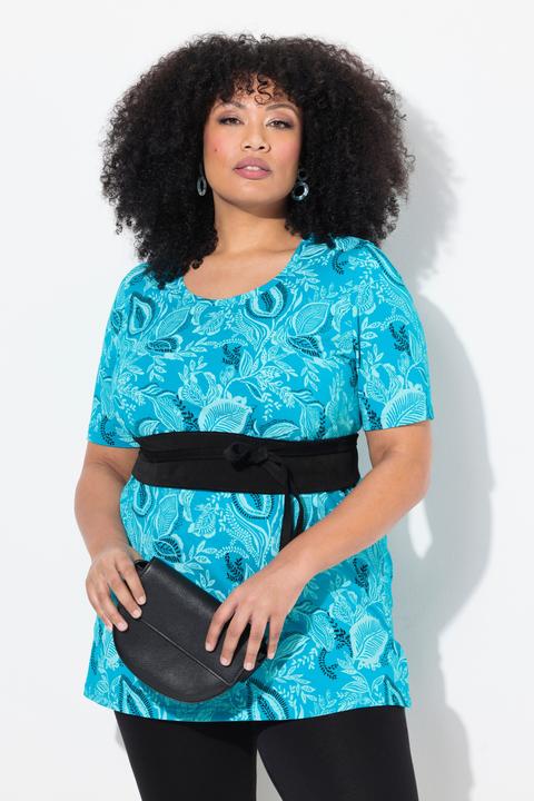 Produktbild Ulla Popken Longshirt, A-Linie, Rundhalsausschnitt, Halbarm (58)
