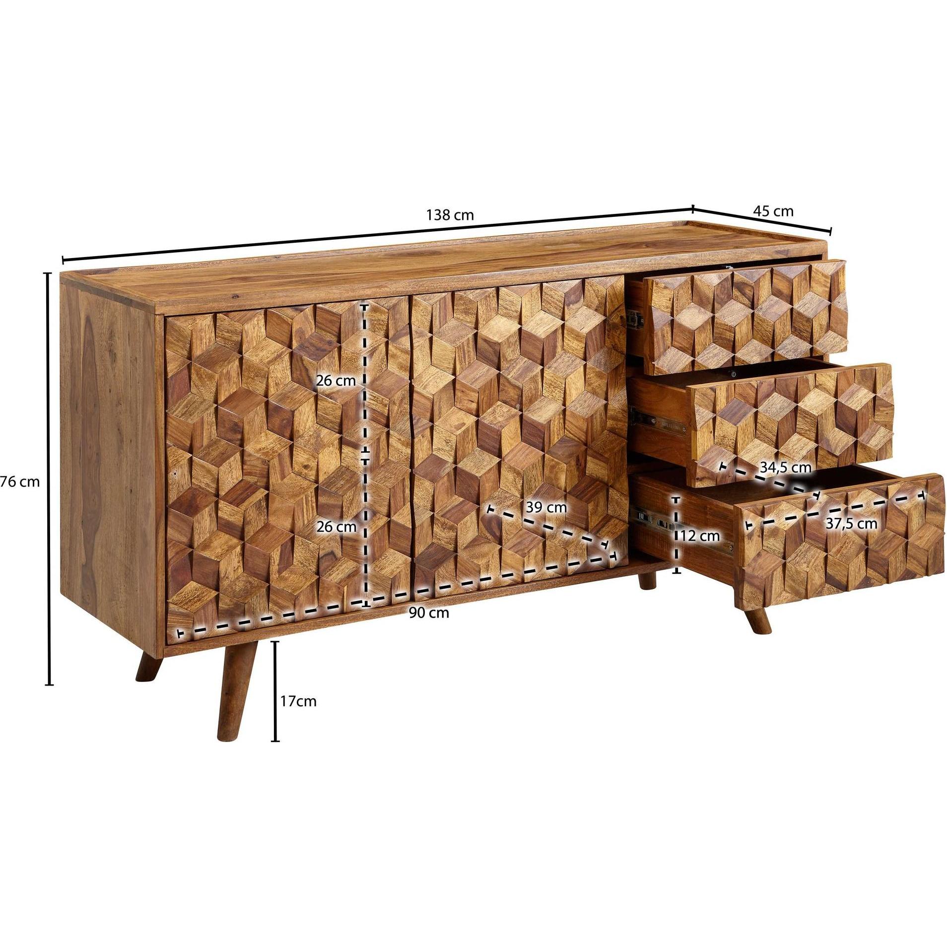 Thumbnail - FineBuy, Kommode + Sideboard, Sideboard Sheesham Braun