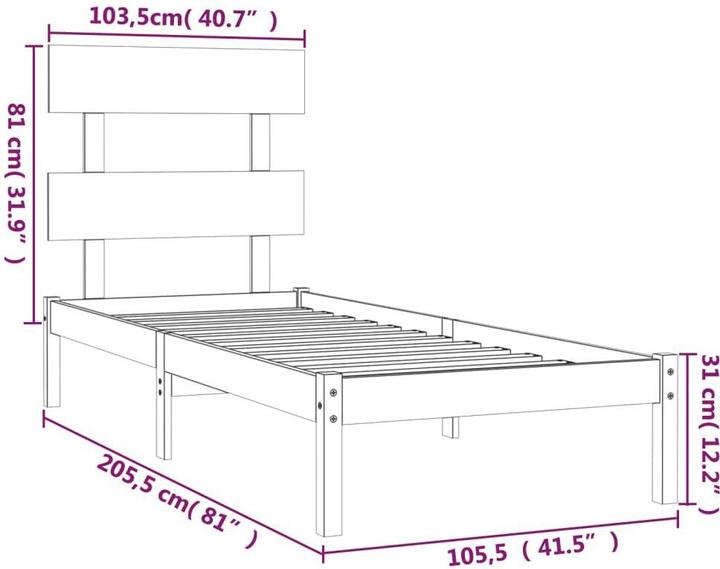 Image du produit vidaXL Bettrahmen (100 x 200 cm)