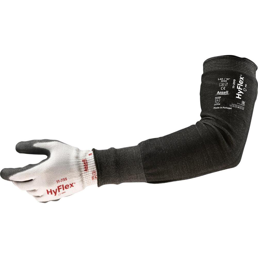 Magni, Ärmling + Beinling, Armstulpe HyFlex 11-250, 12",Wide Unique Ansell (12), Schwarz, 12