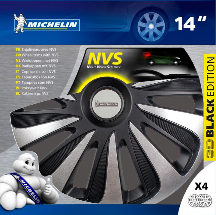 Produktbild Michelin 9121, 35,6 cm (14 Zoll), Acrylnitril-Butadien-Styrol (ABS), Schwarz, Silber, Jede Marke, Fe (4 Stk., 14")
