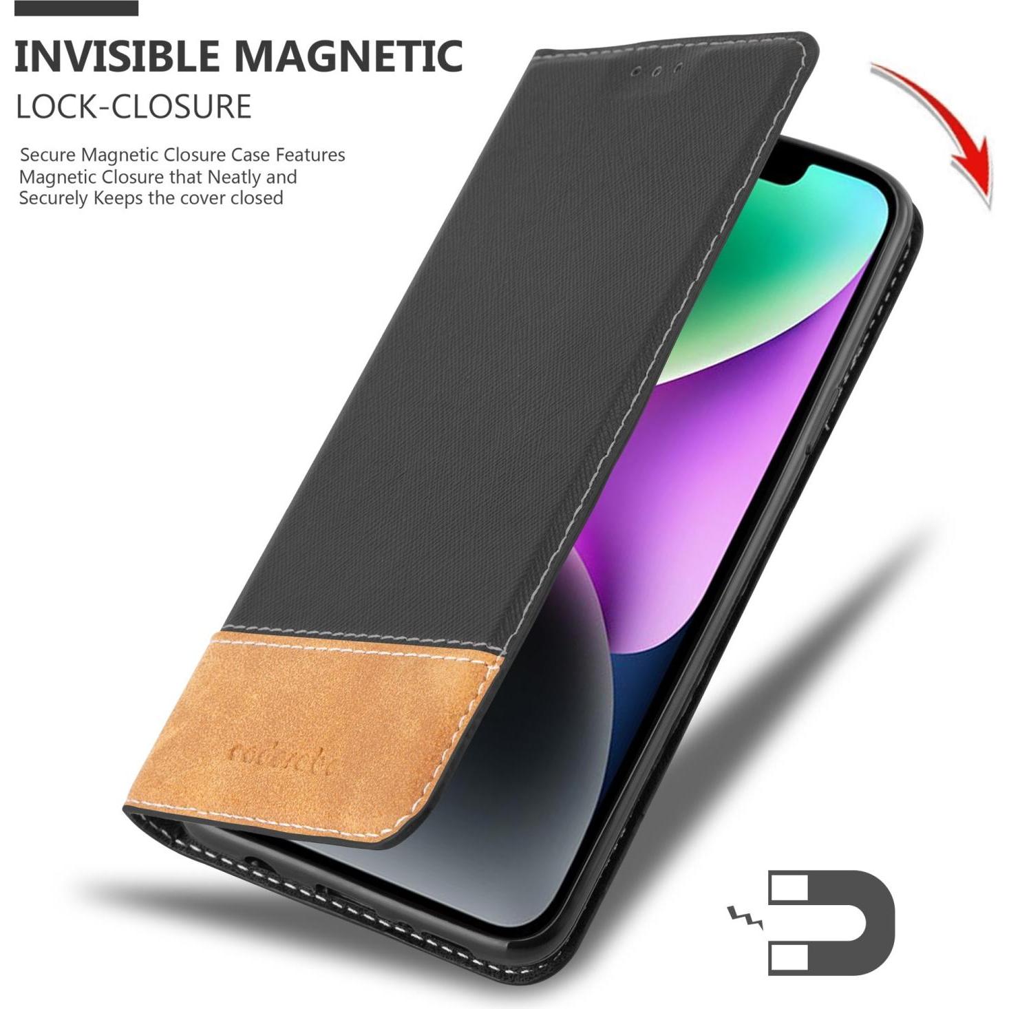 Thumbnail - Cadorabo Hülle für Apple iPhone 14 im X-Wallet Kunstlederkombi Style (Apple iPhone 14), Smartphone Hülle, Schwarz