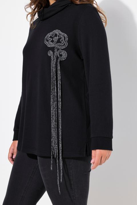 Produktbild Ulla Popken Sweatshirt, Blüten, Stehkragen, Langarm (56)