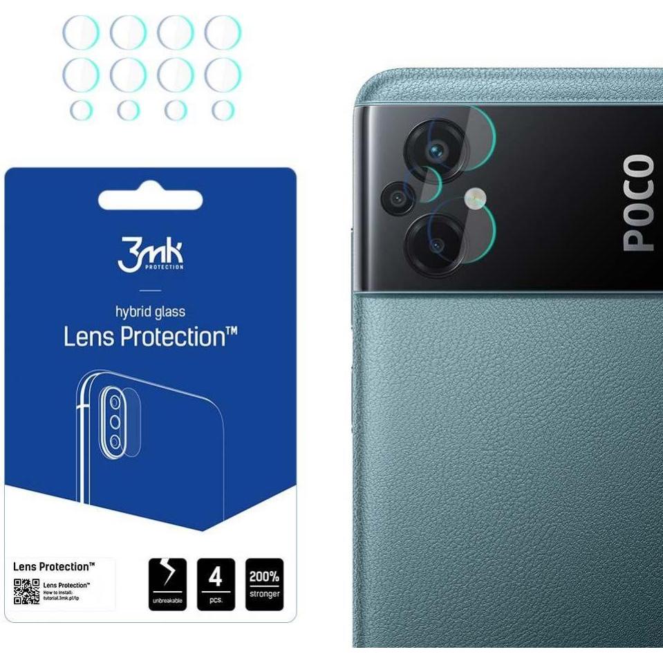3MK Lens Protect Xiaomi Poco M5 Ochrona na obiektyw aparatu 4szt (1 Stück, Xiaomi Poco M5), Smartphone Schutzfolie