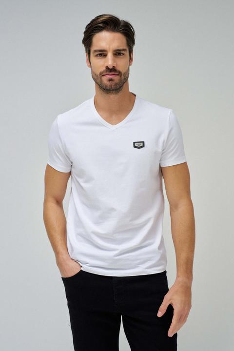 Produktbild Salsa Jeans T-Shirt Vneck Cotton Lycra T-Shirt Metal Badge (S)