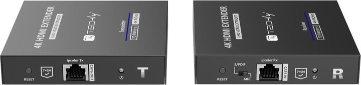 Immagine prodotto Techly Set di estensori HDMI nero Distanza di trasmissione su Cat6 / 6A / 7 fino a 70m Trasmissione (HDMI, 9.87 cm)